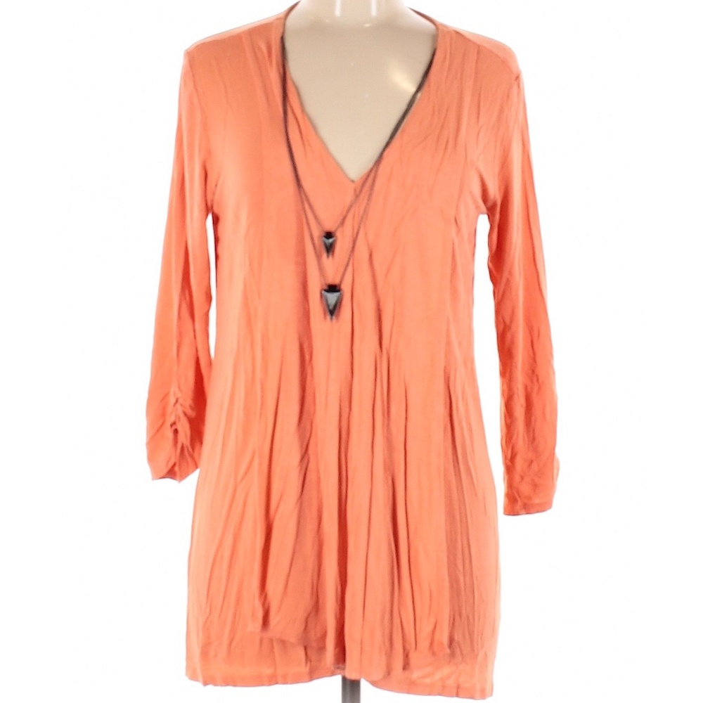 New Directions Orange Long Sleeve Tunic  Top